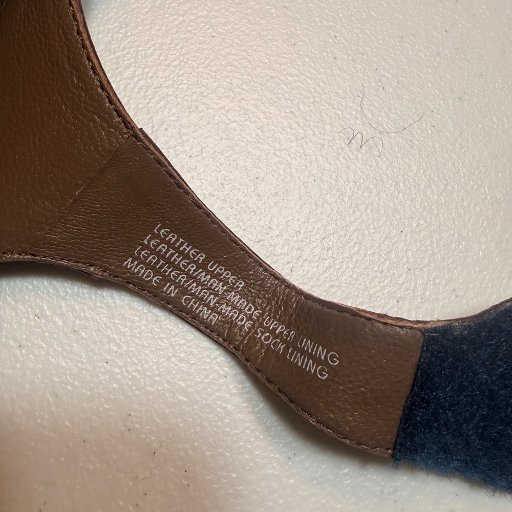 Earthies Navy Suede Mary Jane Comfort Heels Women's Size 7.5 - Picture 10 of 14